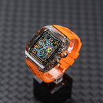 Load image into Gallery viewer, Apple Watch Case - Orange Crystal Design case with 316 metal button
