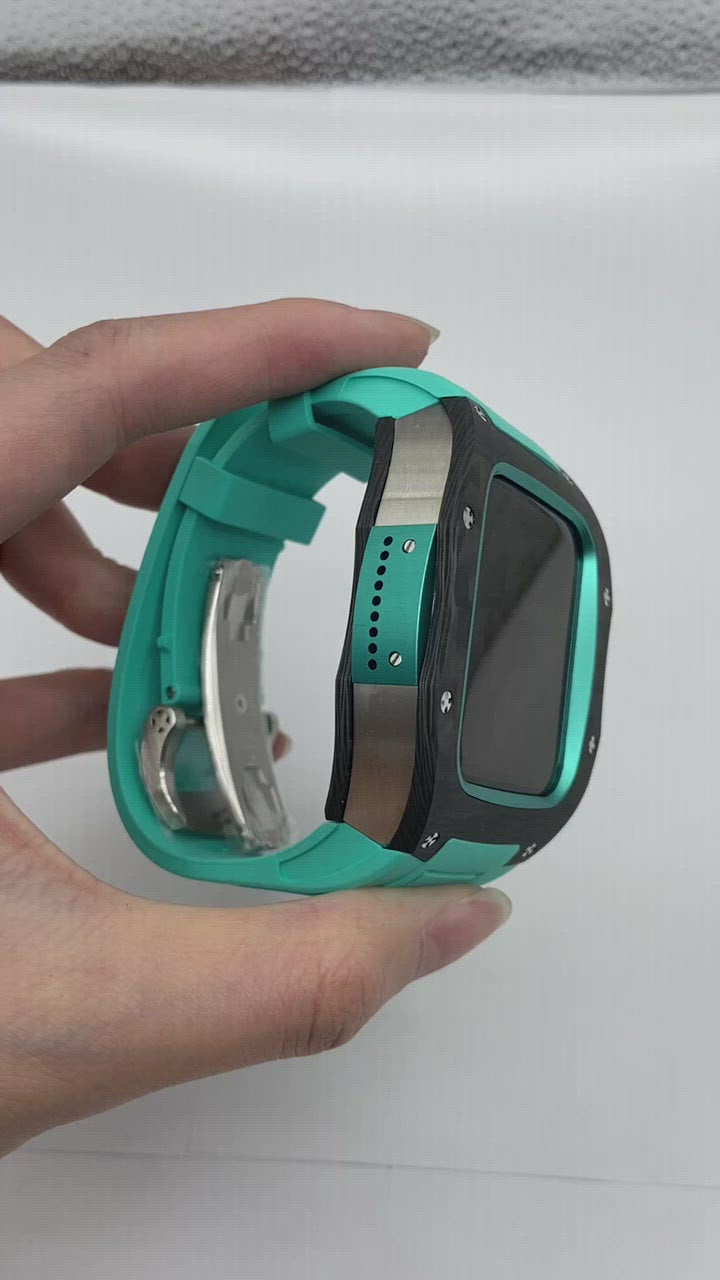 Apple Watch Case -Green  Titanium & carbon fibre