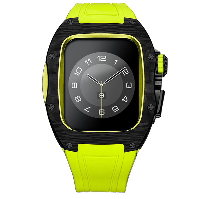 Apple Watch Case -Yellow  Titanium & carbon fibre