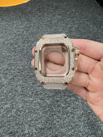 Load image into Gallery viewer, Apple Watch Case Rose Gold Titanium diamonds

