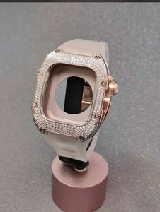 Apple Watch Case Rose Gold Titanium diamonds