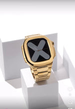 Load image into Gallery viewer, Apple watch Case -18K Rose Gold metal bracelet
