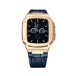 Load image into Gallery viewer, Apple Watch Case -18K Rose Gold Leather strap
