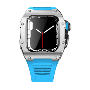 Apple Watch Case star screw Titanium Blue strap