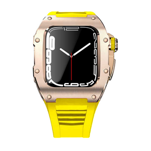 Apple Watch Case star screw Stainless steel Yellow strap