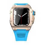 Load image into Gallery viewer, Apple Watch Case star screw Stainless Steel Blue strap
