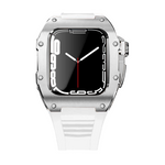 Load image into Gallery viewer, Apple Watch Case star screw Stainless steel white strap

