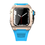 Load image into Gallery viewer, Apple Watch Case star screw Stainless Steel Blue strap
