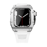 Load image into Gallery viewer, Apple Watch Case star screw Stainless steel white strap
