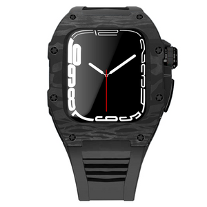 Apple Watch star screw  Case  -Carbon fibre & titanium  black strap