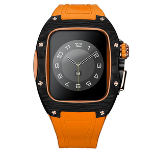 Apple Watch Case -Orange  Titanium & carbon fibre