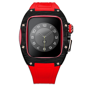 Apple Watch Case -Red Titanium & carbon fibre