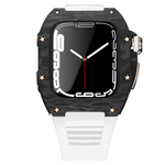 Load image into Gallery viewer, Apple Watch star screw  Case  -Carbon fibre &amp; titanium  white
