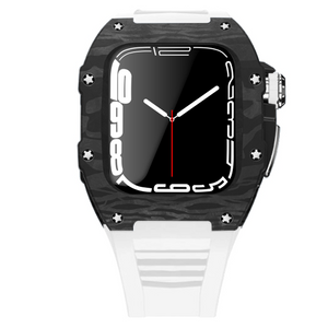 Apple Watch star screw  Case  -Carbon fibre & titanium  white