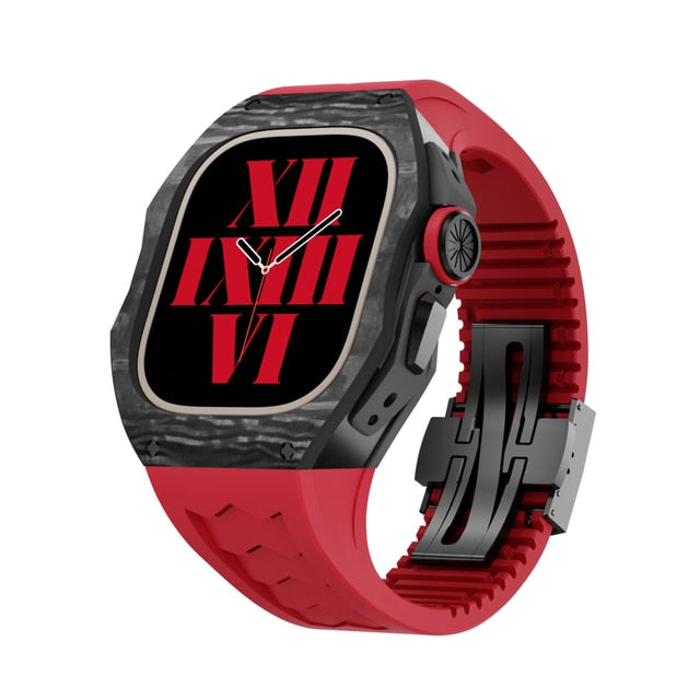 Apple Watch Case  Carbon fiber Red -ULTRA 49MM