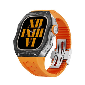 Apple Watch Case  Carbon fiber Orange  -ULTRA 49MM