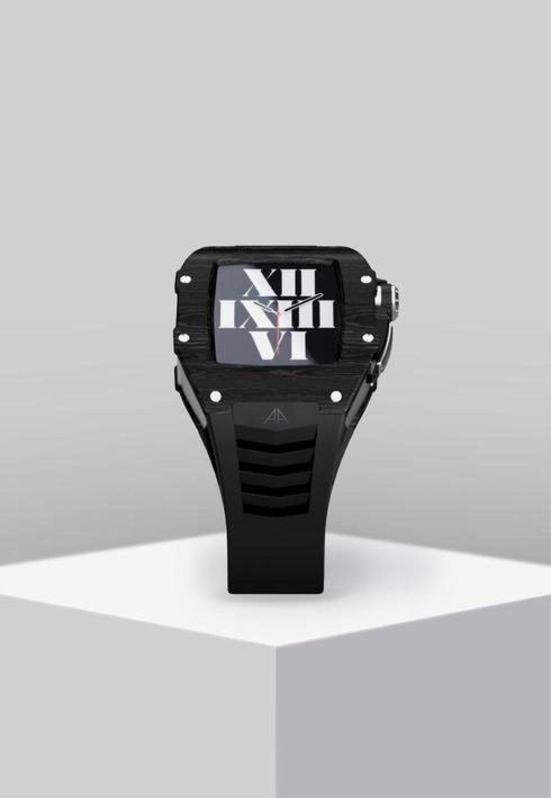 Apple Watch Case -Raw Titanium black with white screw