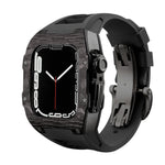 Load image into Gallery viewer, Apple Watch star screw  Case  -Carbon fibre &amp; titanium  black strap
