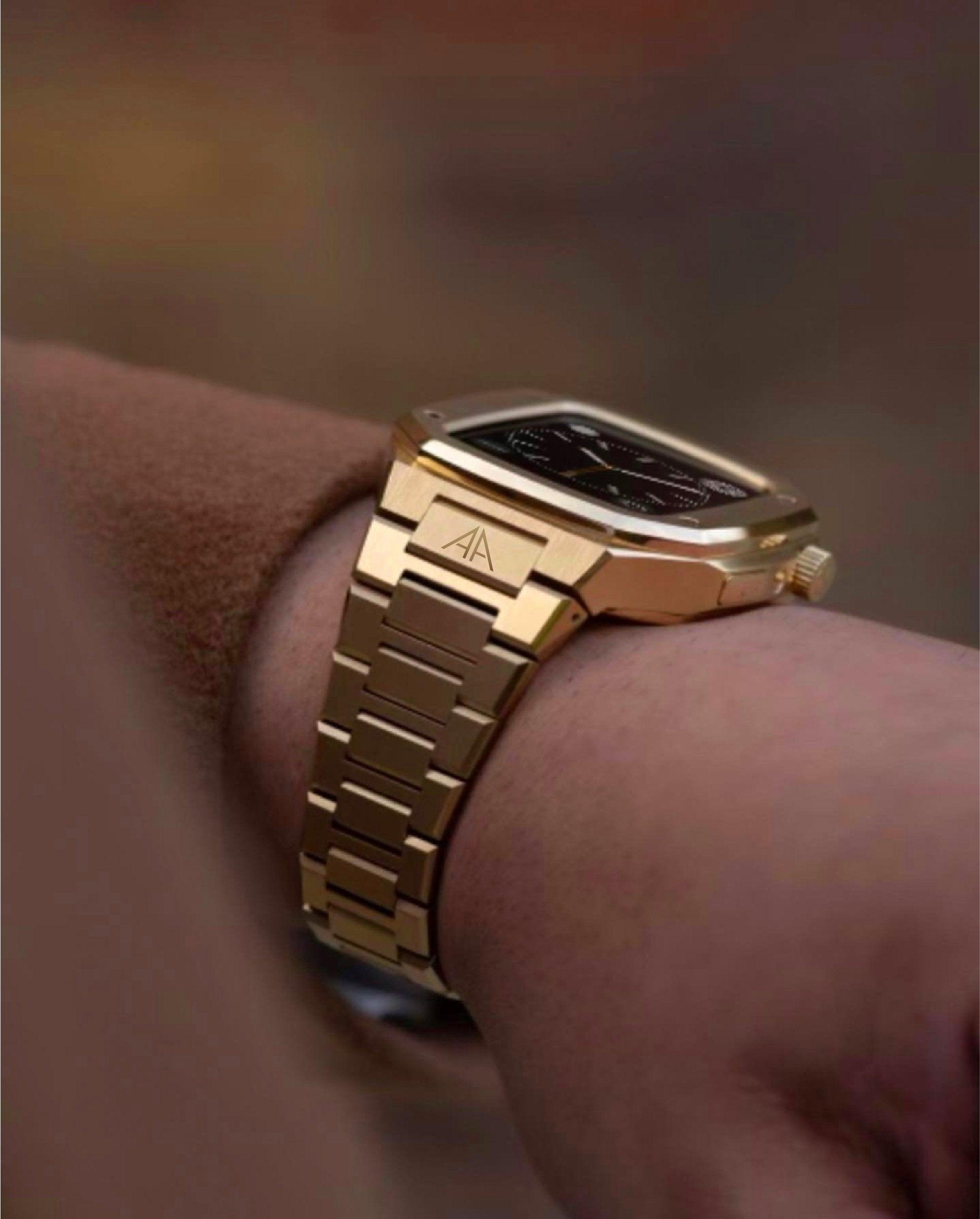 Apple watch Case -18K Rose Gold metal bracelet - ZIVRRI.COM