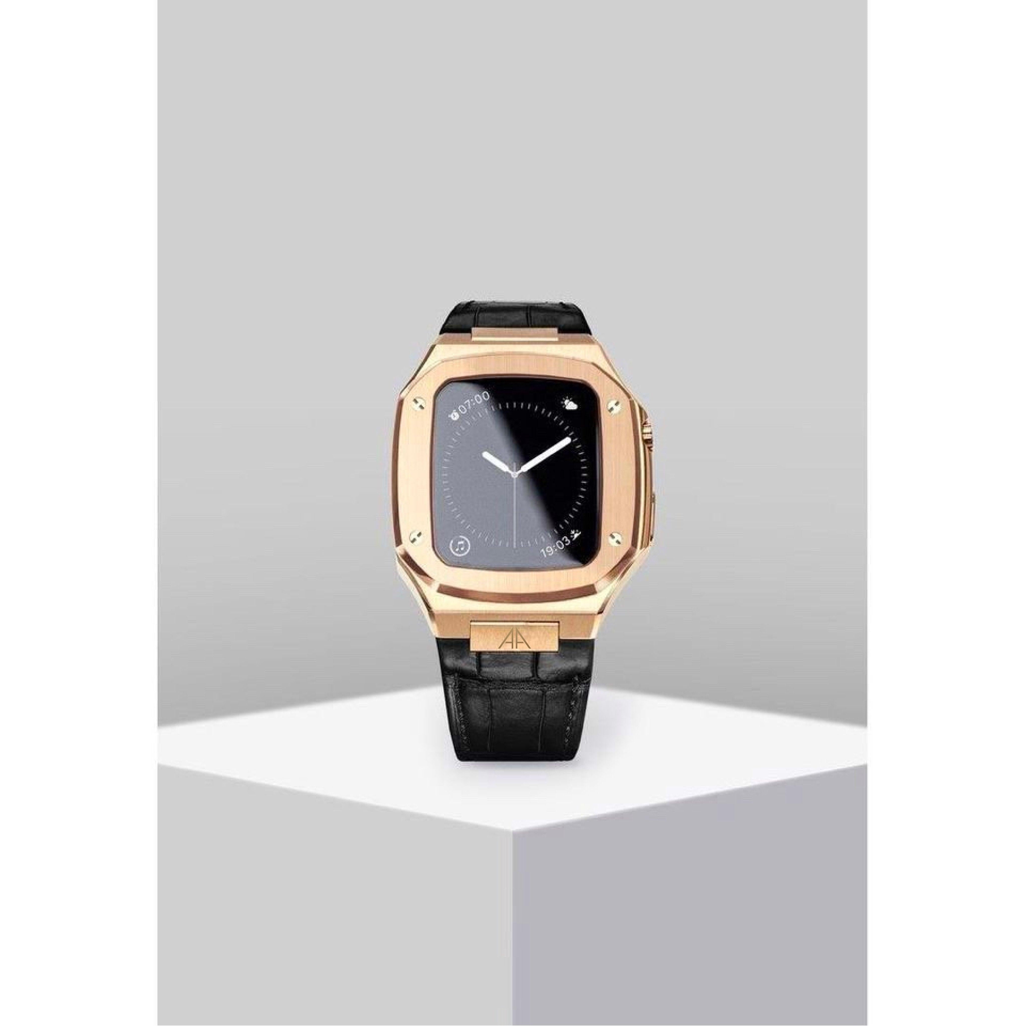 Apple Watch Case -18K Gold Leather strap - ZIVRRI.COM