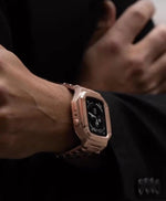 Load image into Gallery viewer, Apple watch Case -18K Rose Gold metal bracelet - ZIVRRI.COM
