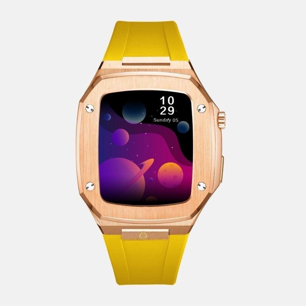 Apple Watch Case -18K Rose Gold silicone strap - ZIVRRI.COM