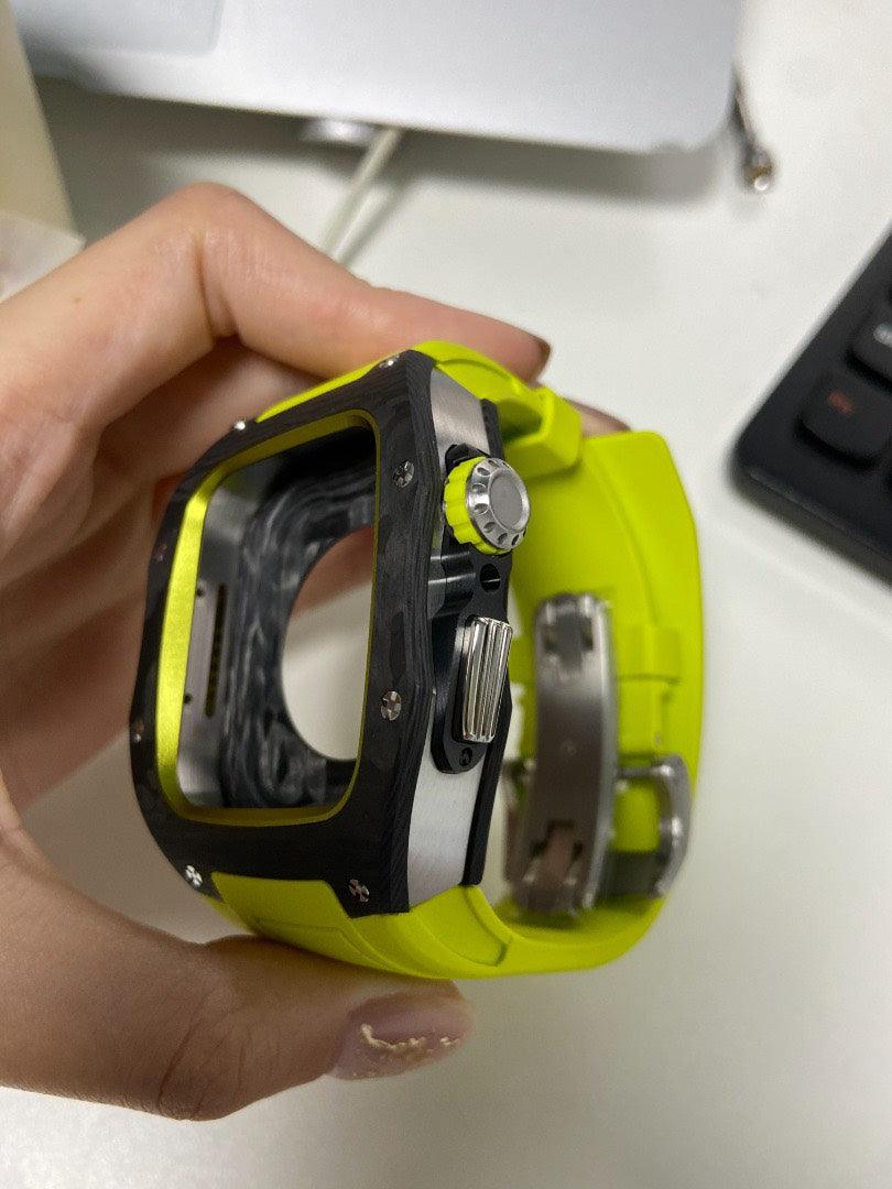 Apple Watch Case -Yellow  Titanium & carbon fibre - ZIVRRI.COM